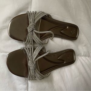 Silver Rhinestone Sandals | Zara